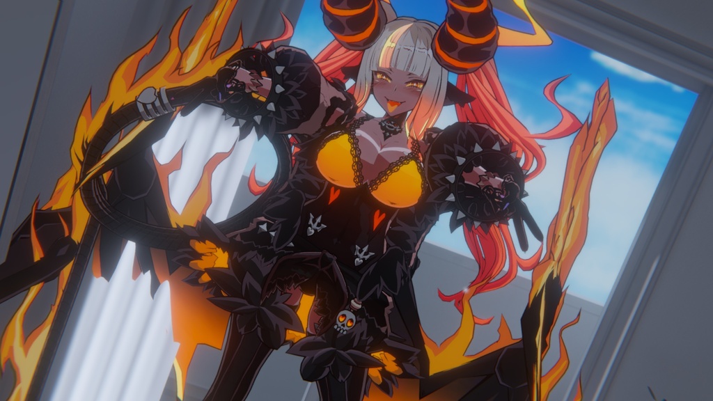 【セール中!】魔物娘図鑑 バルログ【公認二次創作VRChat用モデル】【もちふぃった~対応】
