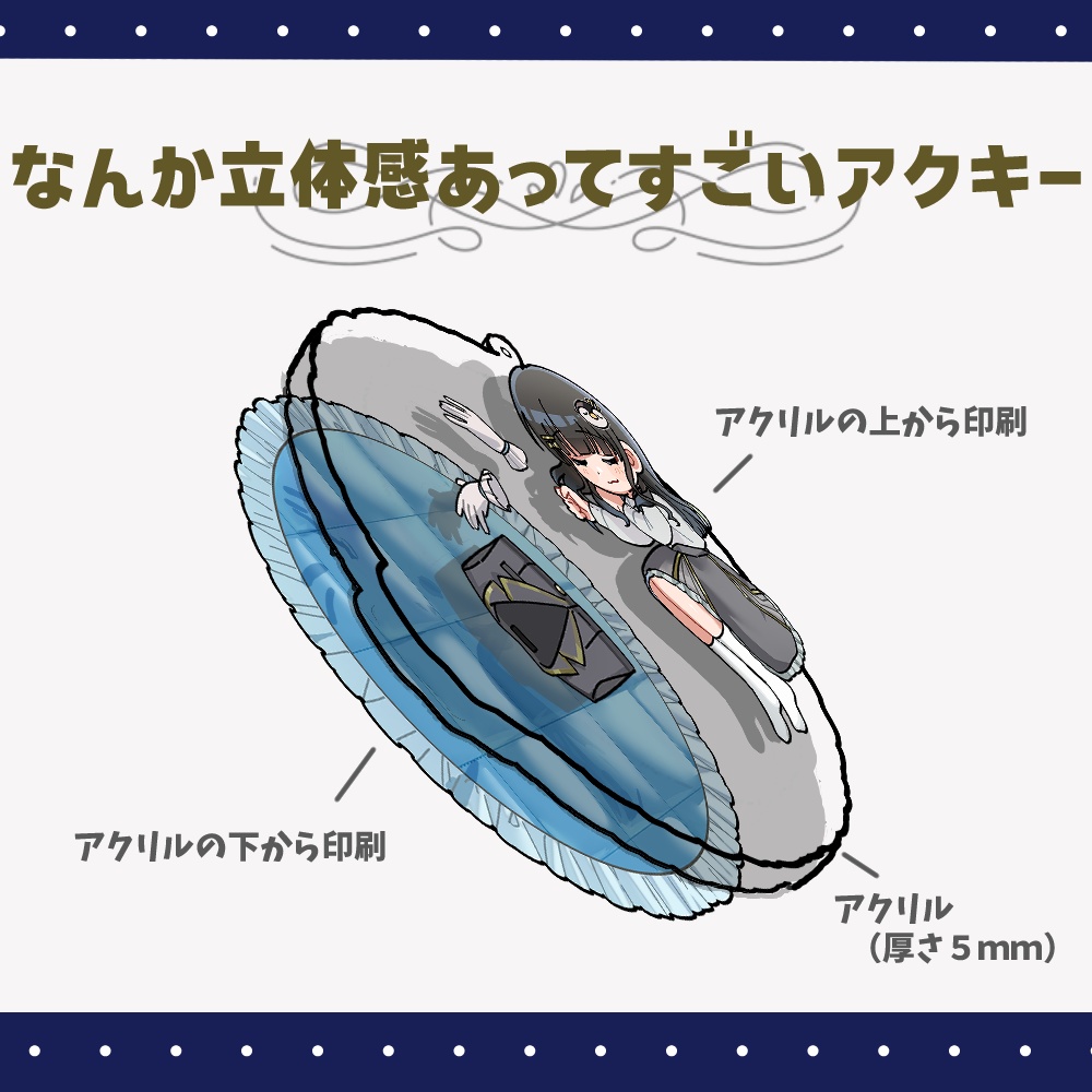 2層アクリルキーホルダー