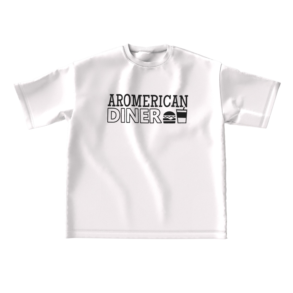 AromericanDinerビッグシルエットTシャツ（ホワイト/ネイビー/ブラック）
