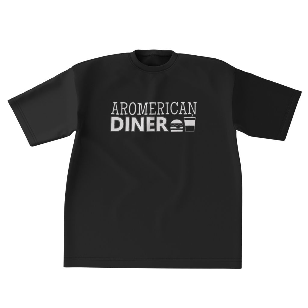 AromericanDinerビッグシルエットTシャツ(ホワイト/ネイビー/ブラック)