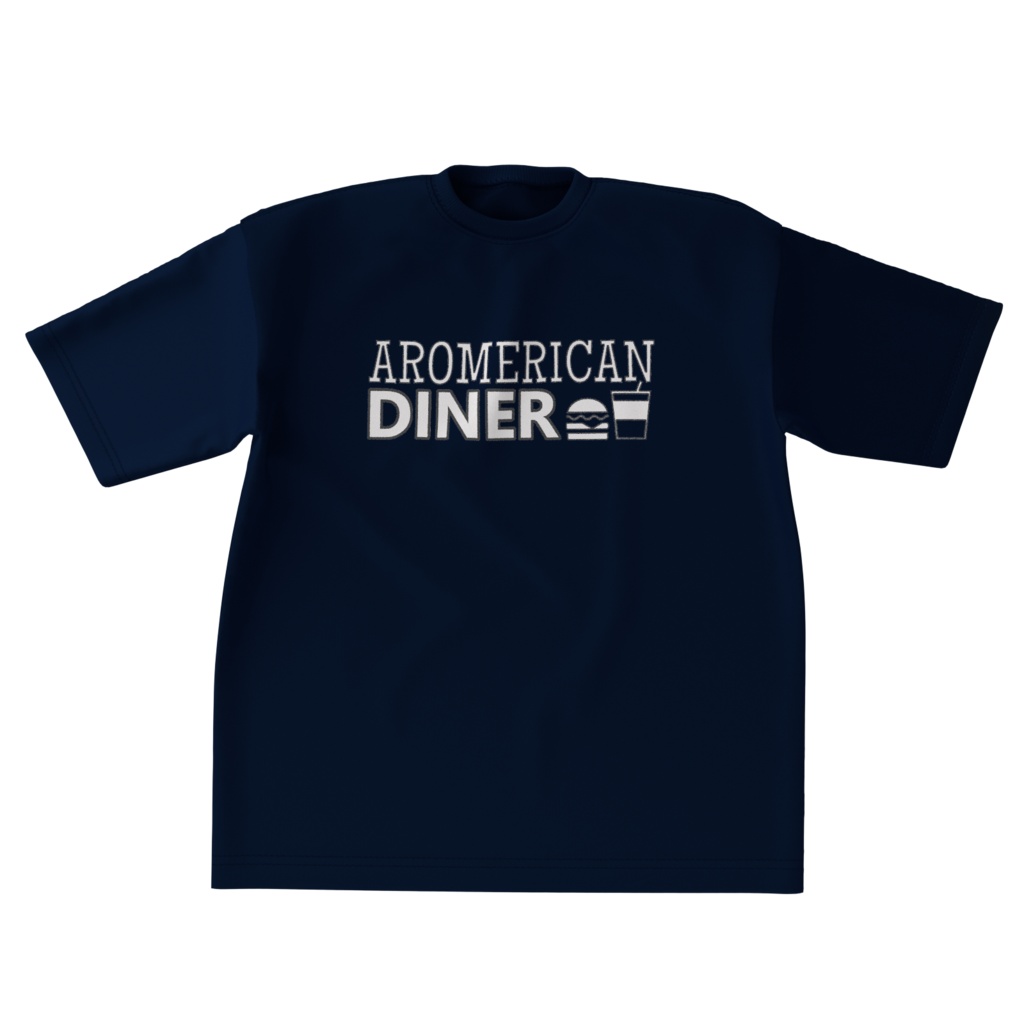 AromericanDinerビッグシルエットTシャツ(ホワイト/ネイビー/ブラック)
