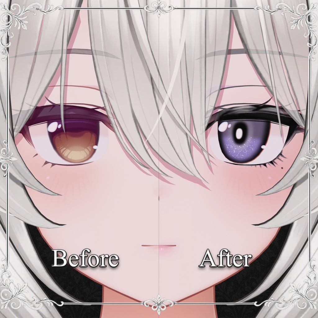 【ミルティナ-Milltina 対応】Simple Dark Makeup & Eye texture | VRChat向け