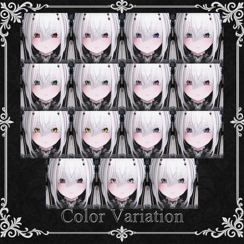 【ミルティナ-Milltina 対応】Simple Dark Makeup & Eye texture | VRChat向け