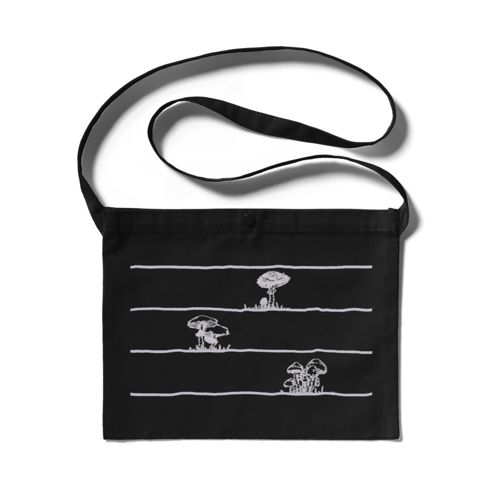 きのこサコッシュ Black