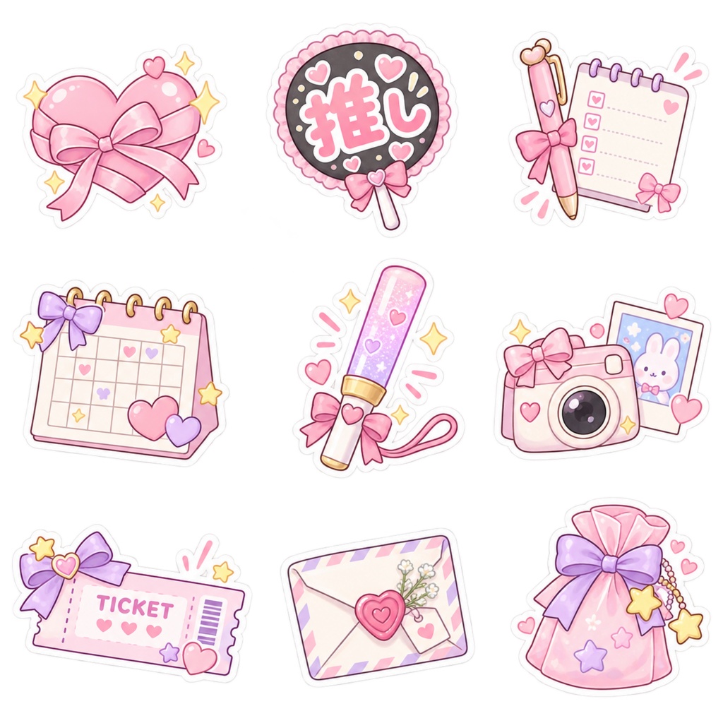 ♡ 推し活がもっと楽しくなる!パステルステッカーセット ♡