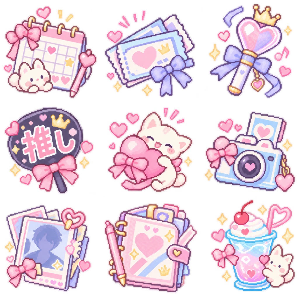♡ 推し活がもっと楽しくなる!パステルステッカーセット ♡