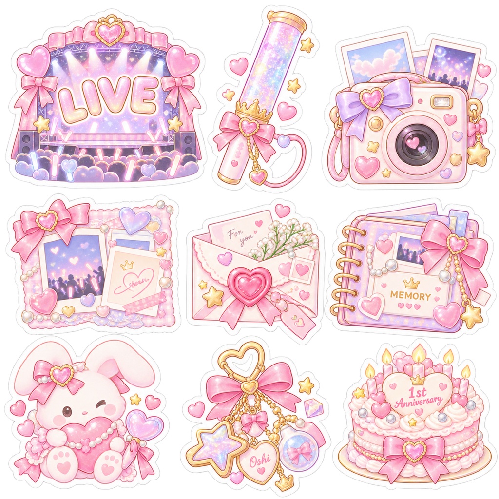 ♡ 推し活がもっと楽しくなる!パステルステッカーセット ♡