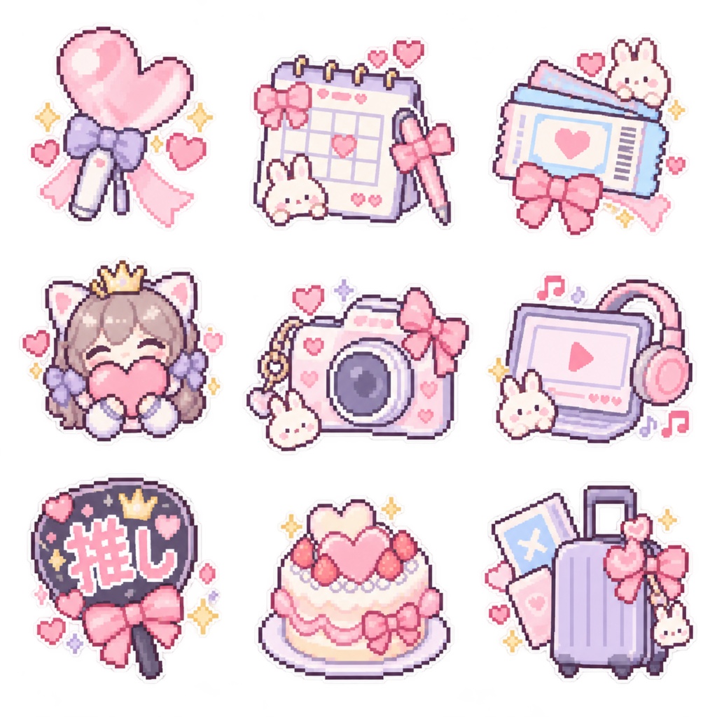 ♡ 推し活がもっと楽しくなる!パステルステッカーセット ♡