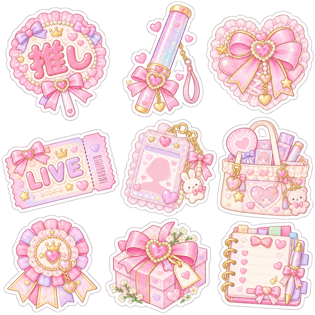 ♡ 推し活がもっと楽しくなる!パステルステッカーセット ♡