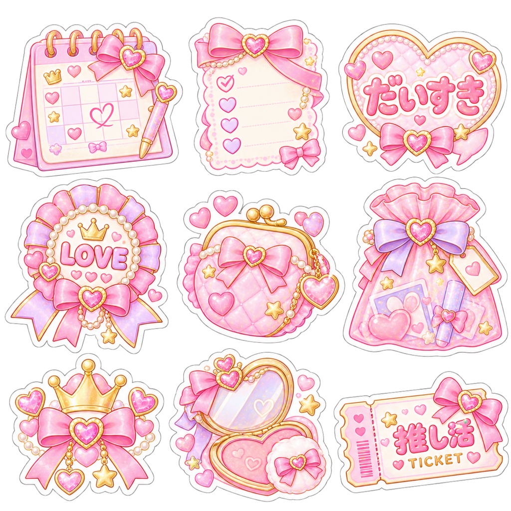 ♡ 推し活がもっと楽しくなる!パステルステッカーセット ♡