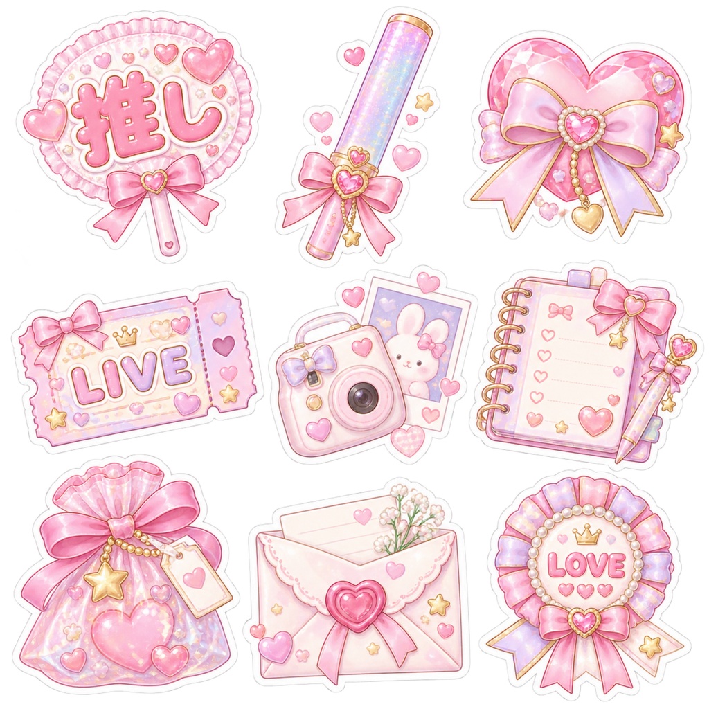 ♡ 推し活がもっと楽しくなる!パステルステッカーセット ♡