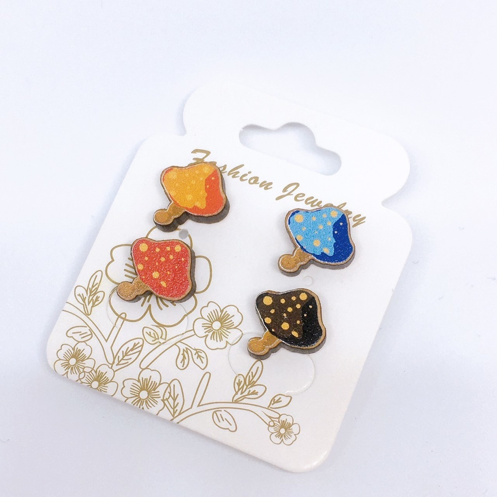 きのこ素材のピアス/イヤリング