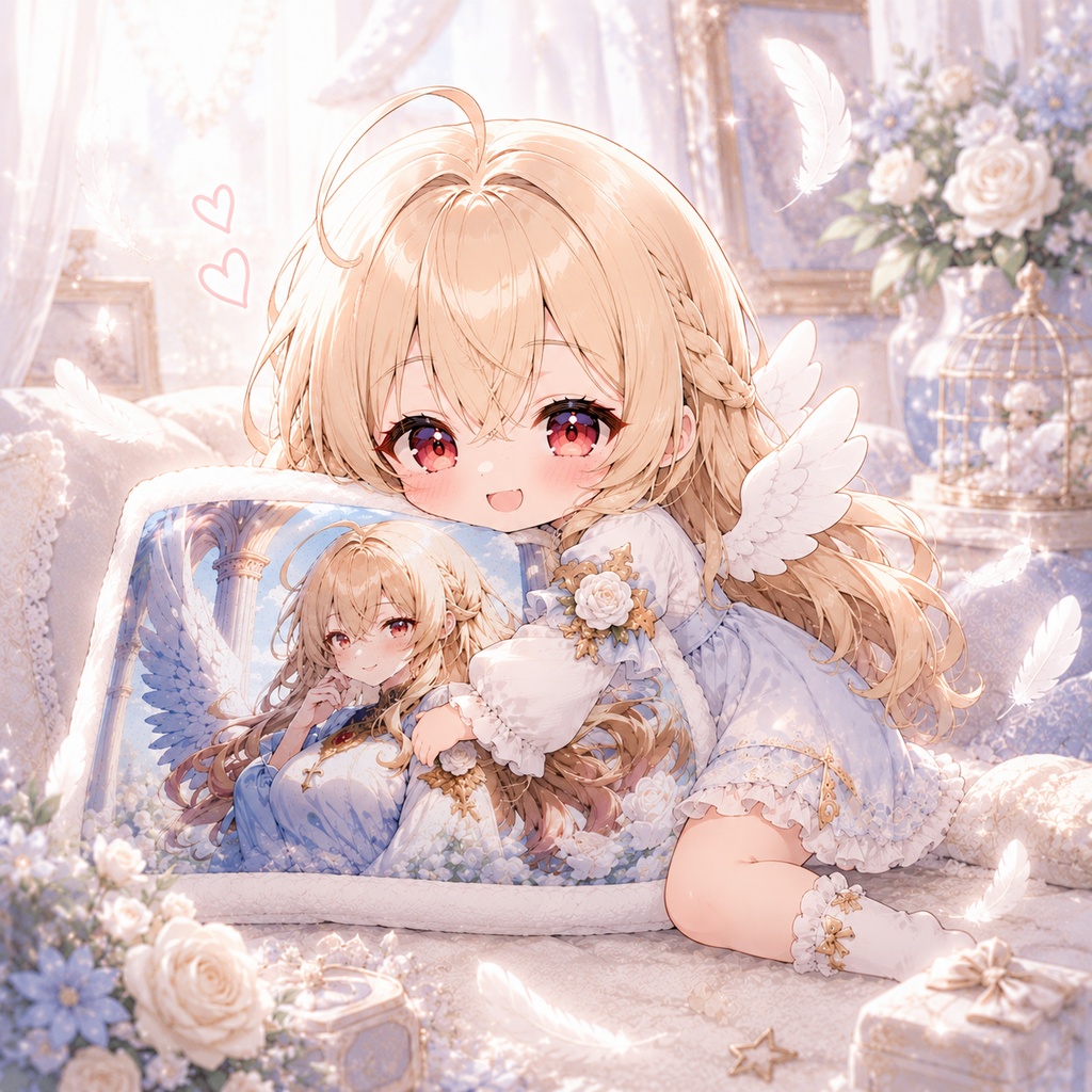 ぎゅっと天使リーフ ふかふかクッション