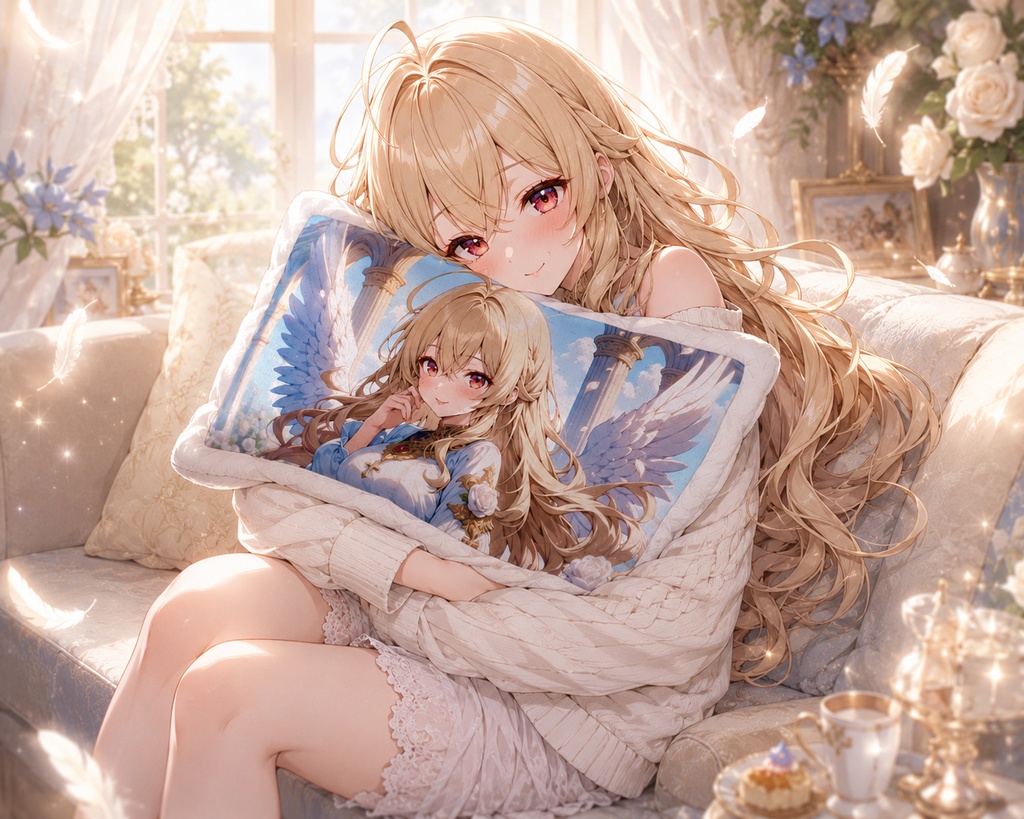 ぎゅっと天使リーフ ふかふかクッション