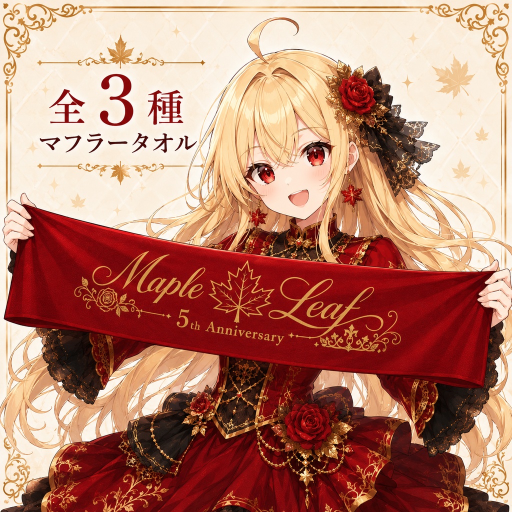 5周年記念マフラータオル   Anniversary Red