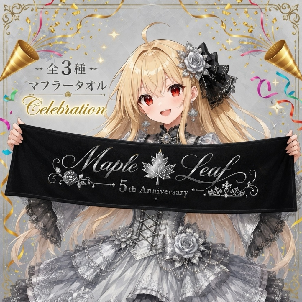 5周年記念マフラータオル  Premium Black