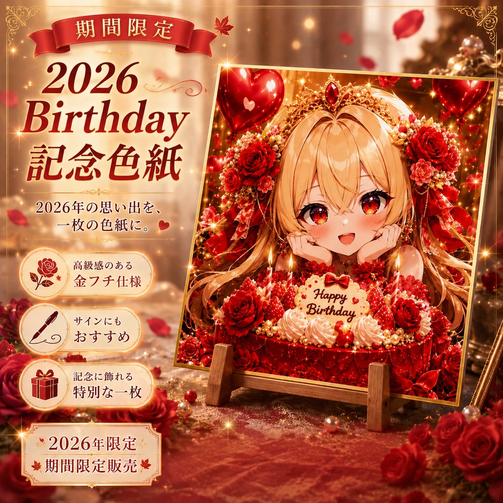 【期間限定】2026 Birthday 記念色紙