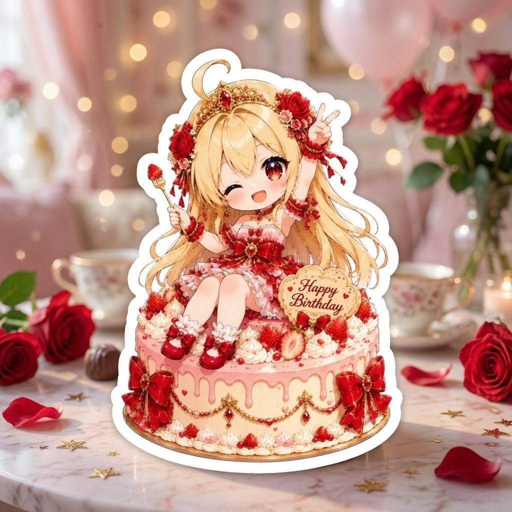 【期間限定】ステッカー バースデーケーキ♡