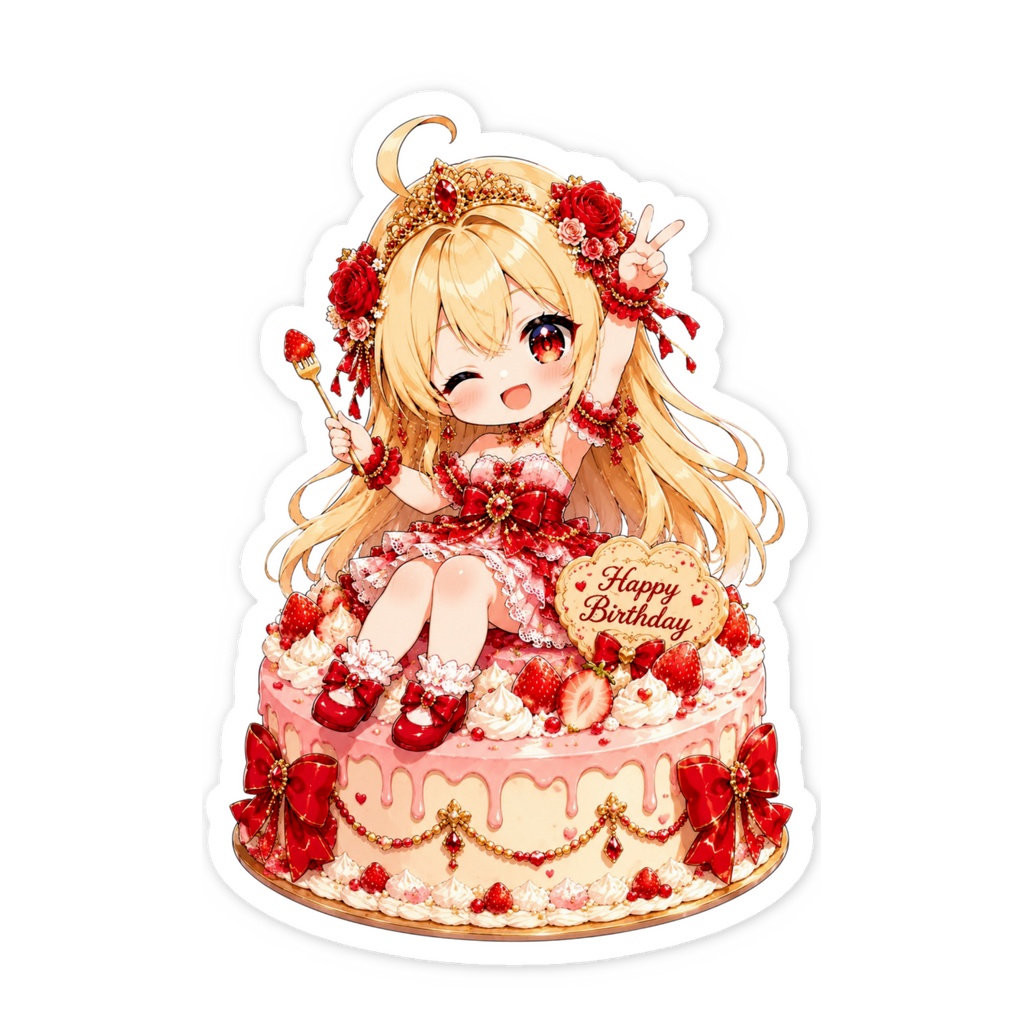 【期間限定】ステッカー バースデーケーキ♡