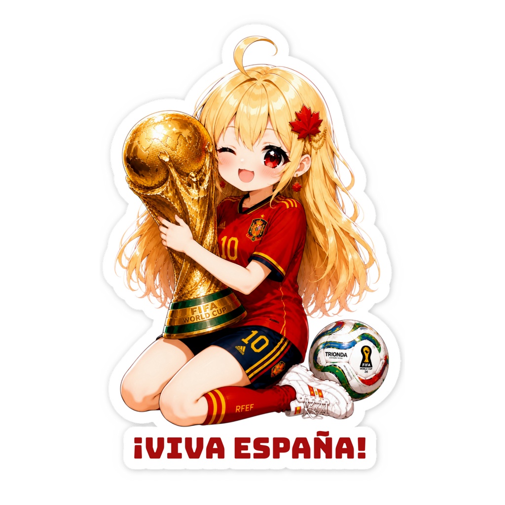 【期間限定】スペイン優勝記念 ステッカー メイプル