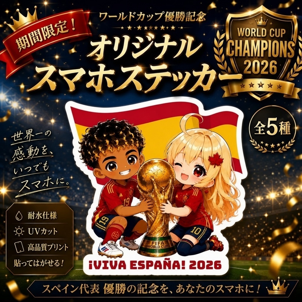 【期間限定】スペイン優勝記念 ステッカー ヤマル