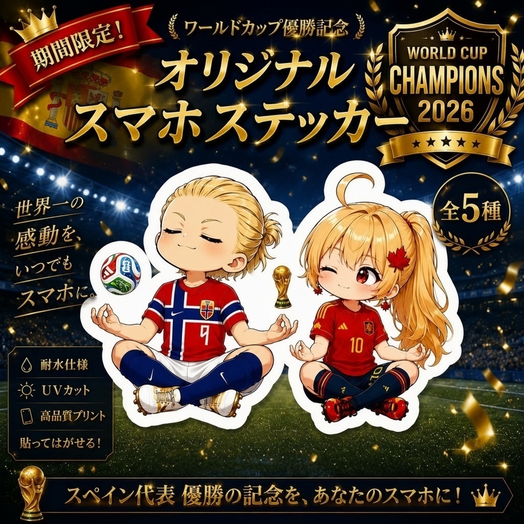 【期間限定】スペイン優勝記念 ステッカー ハーランド