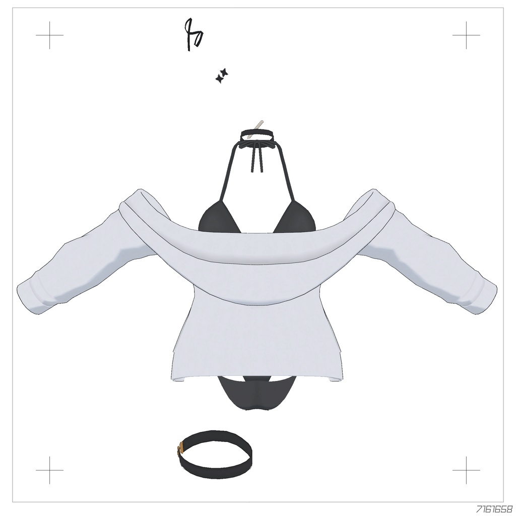 【ヨル&アノネ(A0Xbody)用】シンプル水着セット_M45