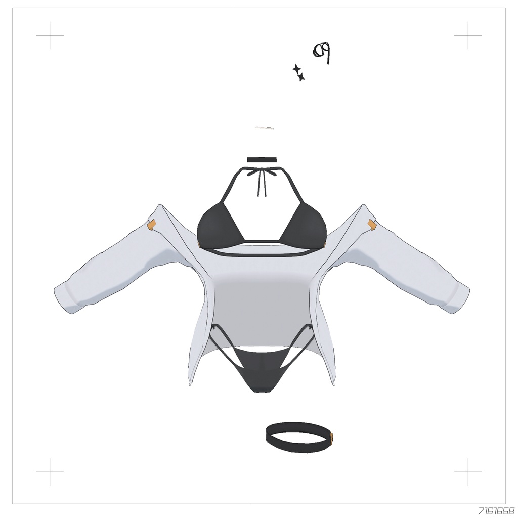 【ヨル&アノネ(A0Xbody)用】シンプル水着セット_M45