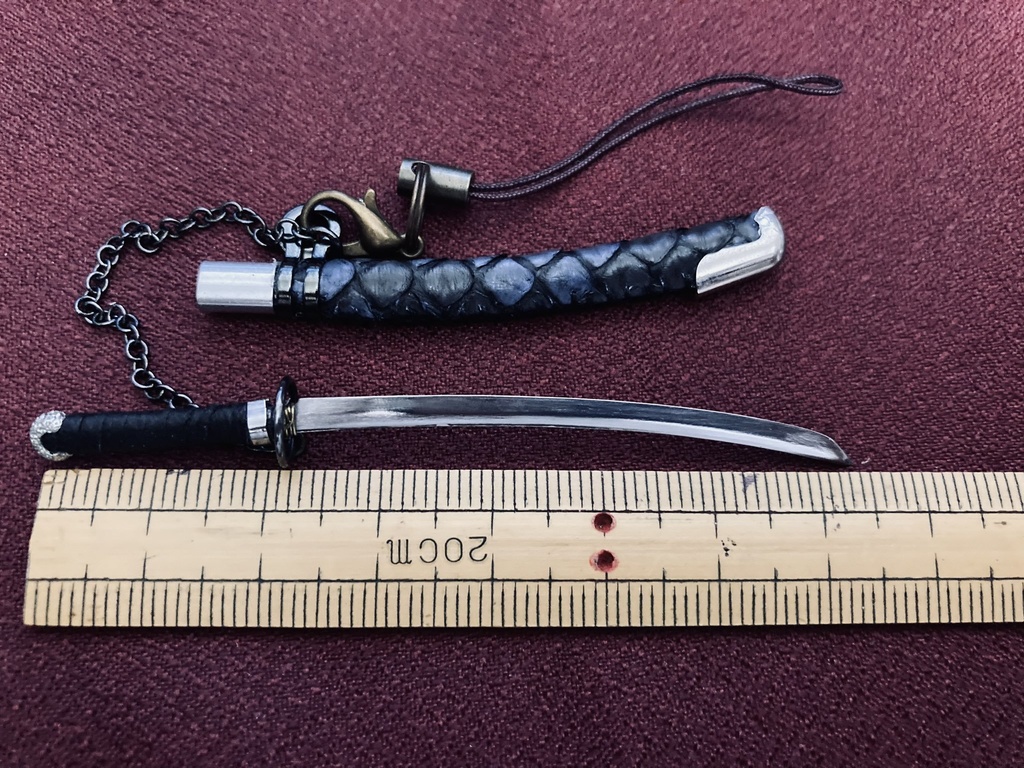 手作り日本刀ストラップ「水紋」