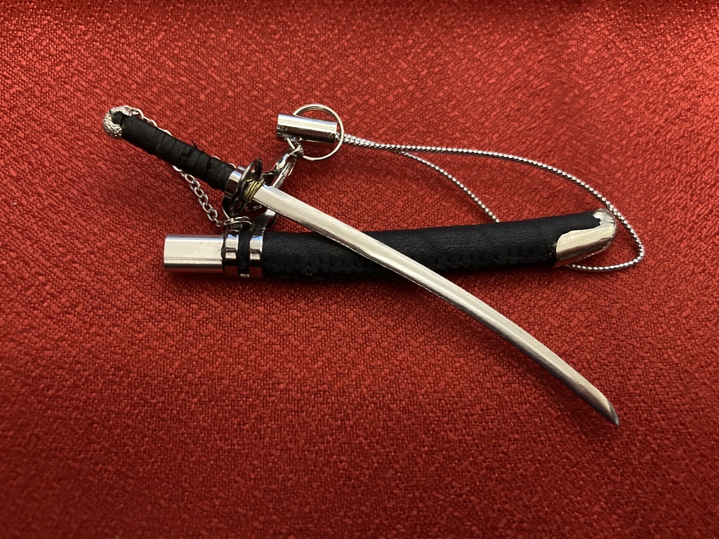 手作り日本刀ストラップ アザラシ革鞘(希少レザー)