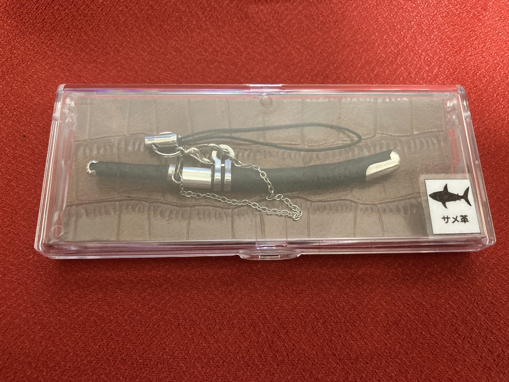 手作り日本刀ストラップ サメ革鞘(希少レザー)