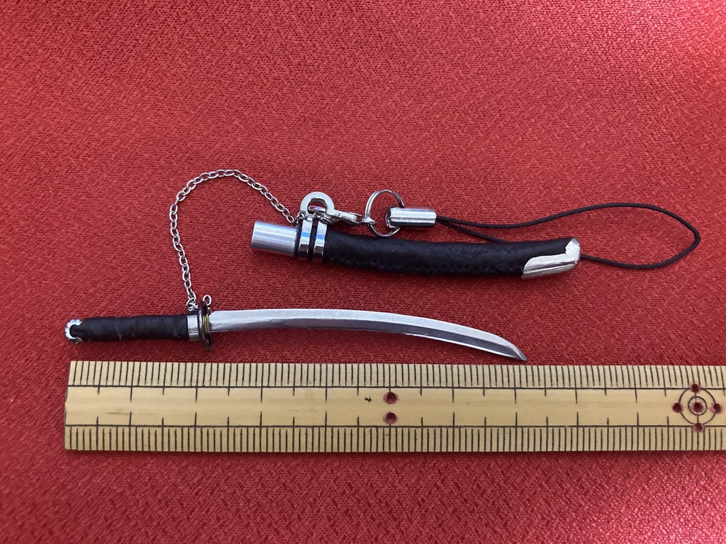 手作り日本刀ストラップ サメ革鞘(希少レザー)