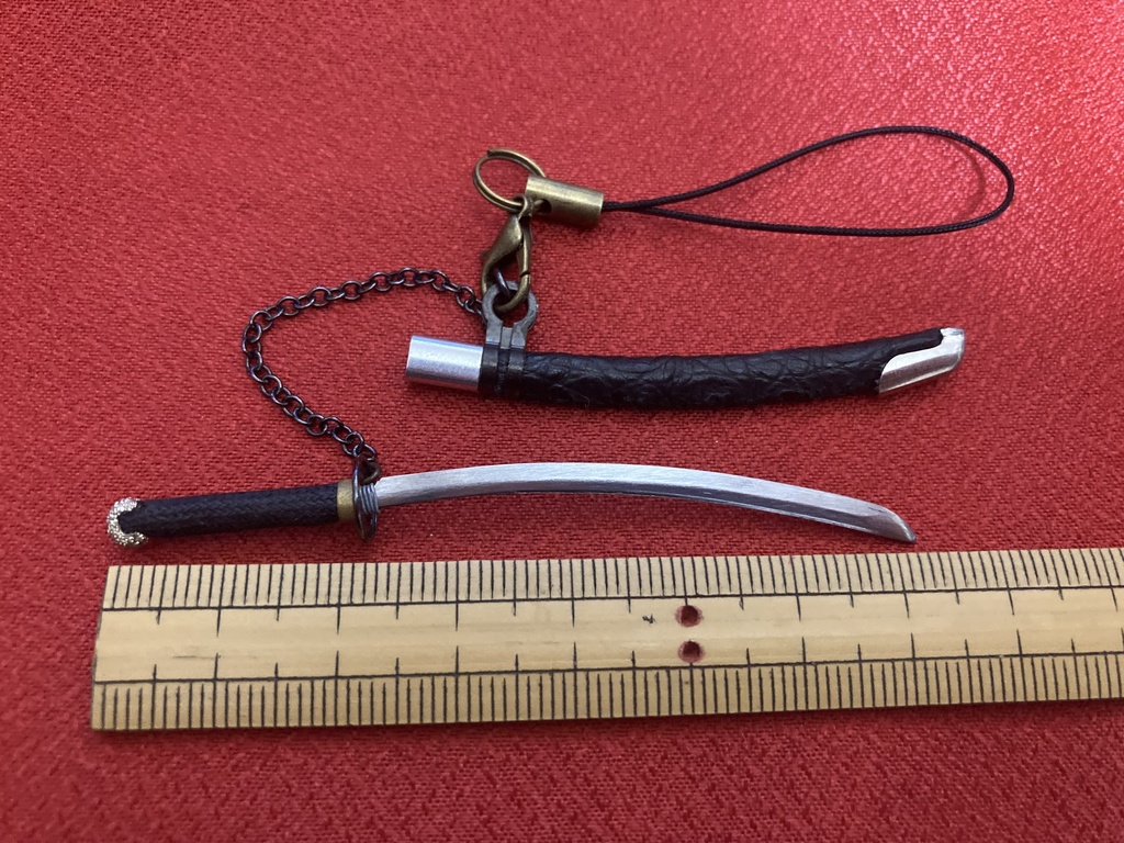 手作り日本刀ストラップ ワニ革鞘(希少レザー)