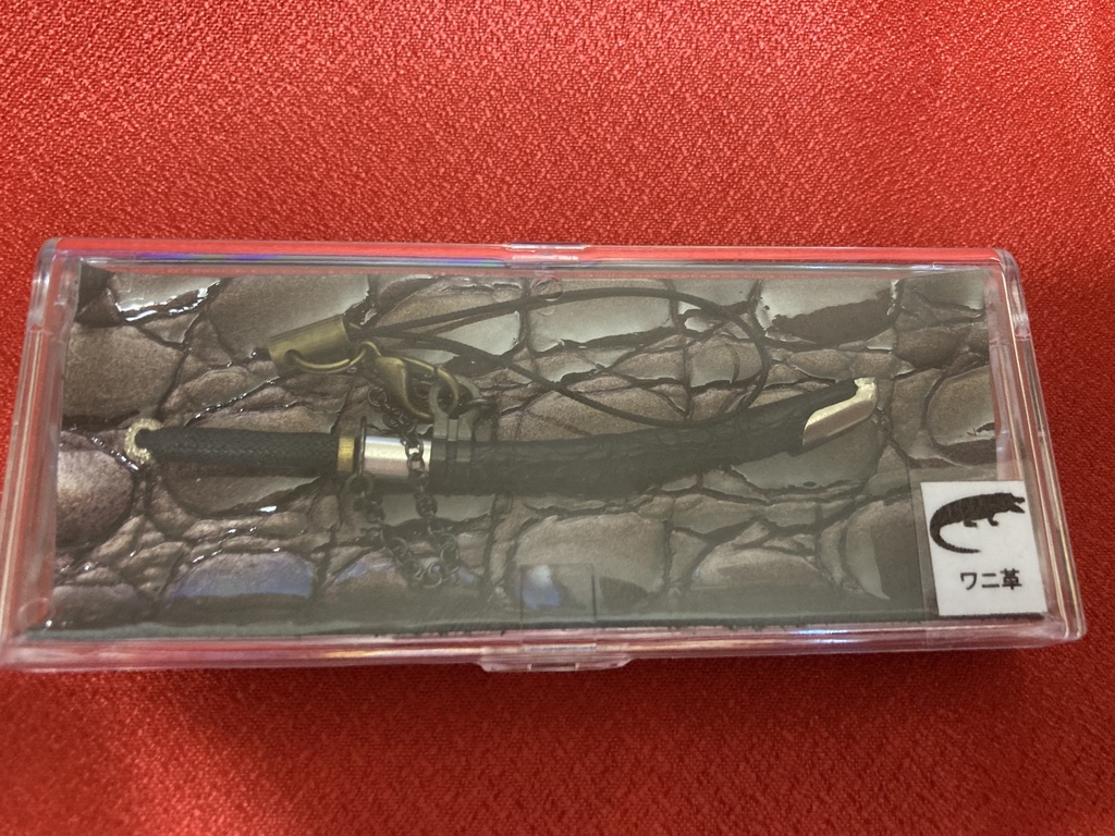 手作り日本刀ストラップ ワニ革鞘(希少レザー)