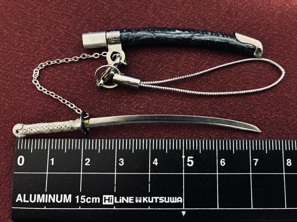 手作り日本刀ストラップ 三日月写し