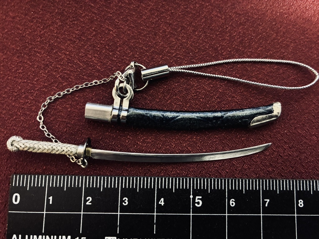 手作り日本刀ストラップ 三日月写し