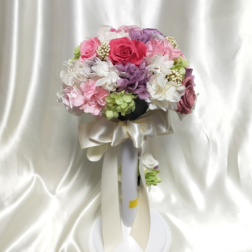 【オーダーメイド】ラウンドブーケ(ブートニア付き)