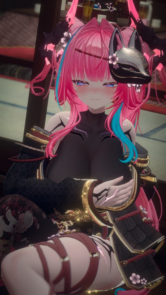 Kitsune Cherry Embrace 狐影衔樱 -混合シェイプ追加【複数アバター対応】【無料版有り】