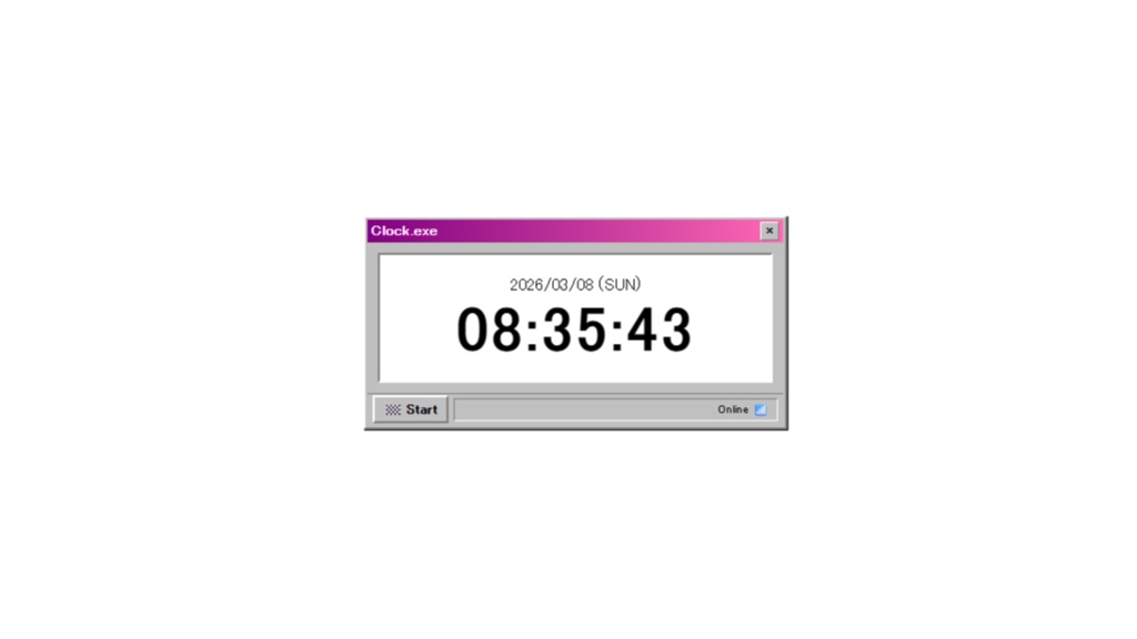 💻Win〇ows95風時計