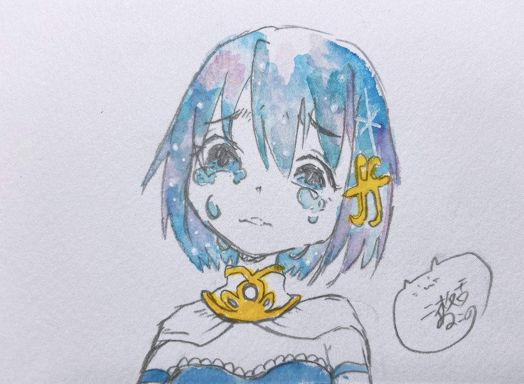 同人手描き原画イラスト 祈りがかすんでしまう 二枚舌ねこのしょっぷ Booth