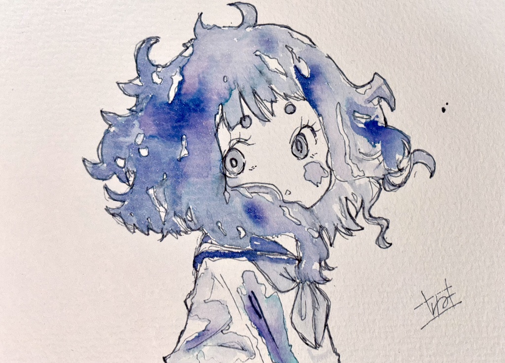 オリジナル手描き原画イラスト え？