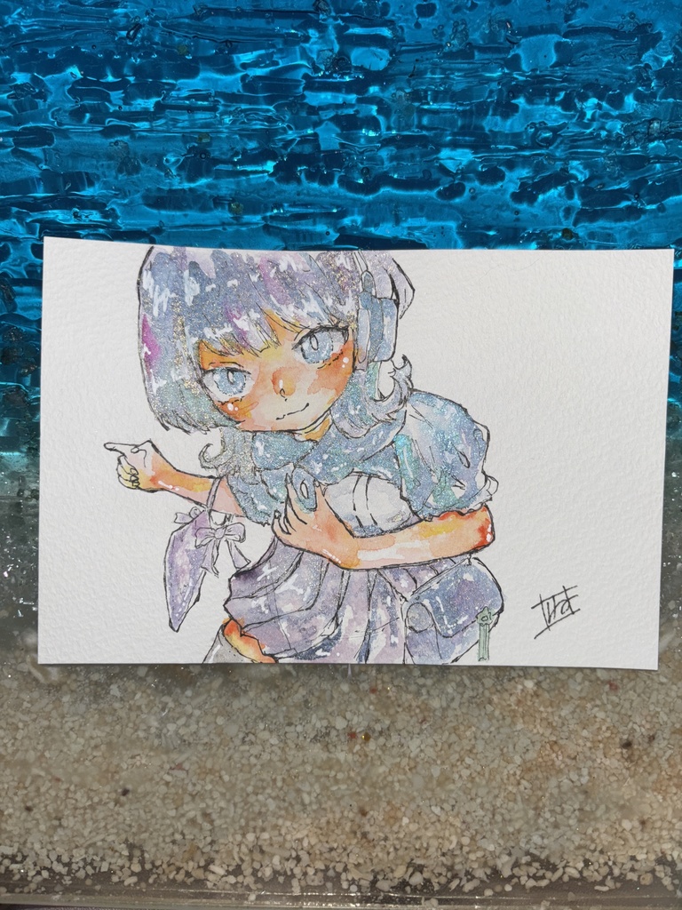 オリジナル手描き原画イラスト ああ君を待っていた。