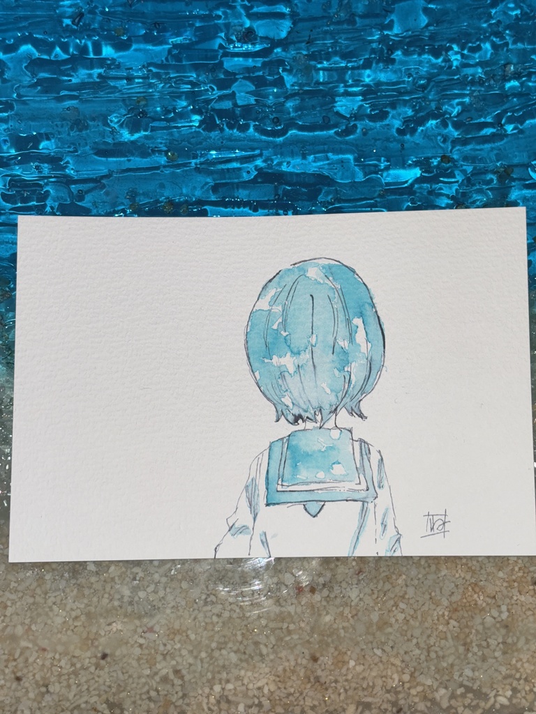 オリジナル手描き原画イラスト 「きみがそういうんなら、そうなんだろうね。」