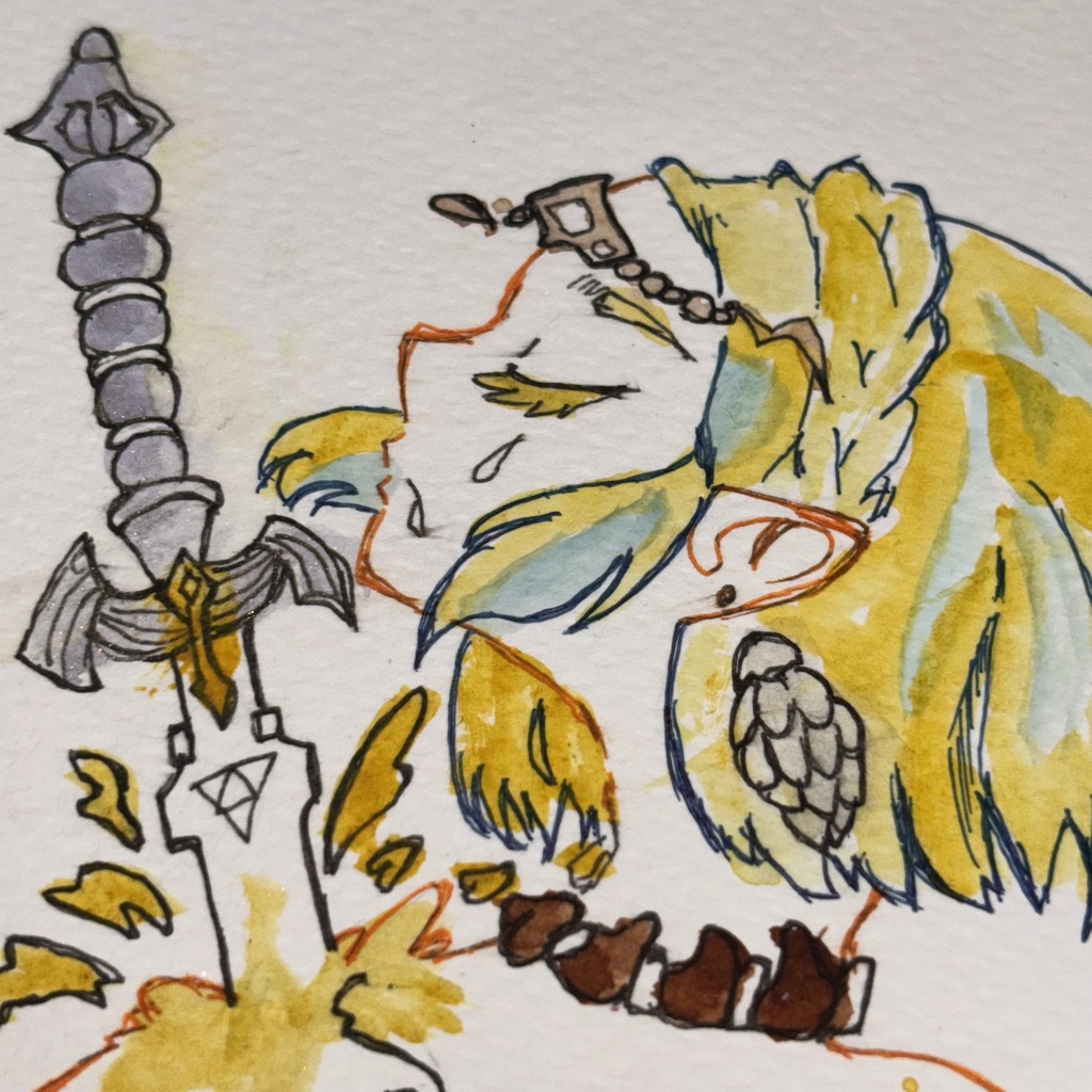 【一点物原画】ゼルダ姫 ファンアート 水彩イラスト