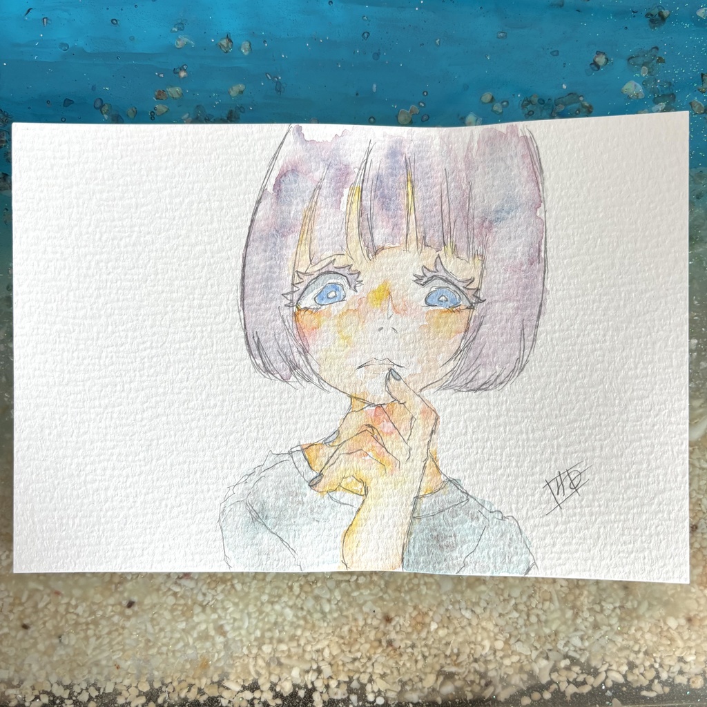 オリジナル手描き原画イラスト 迷子のまなざし