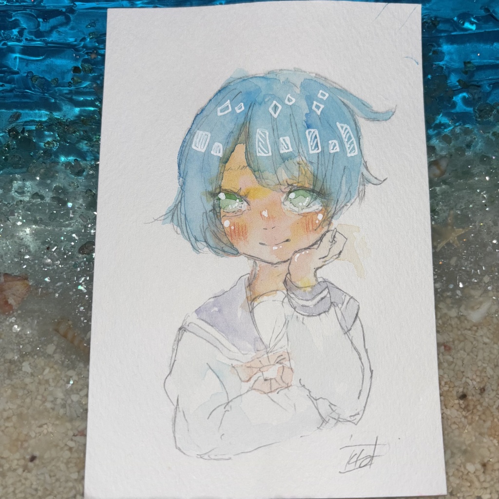 「みてる、ドキドキ。」オリジナル手描き原画 一点物