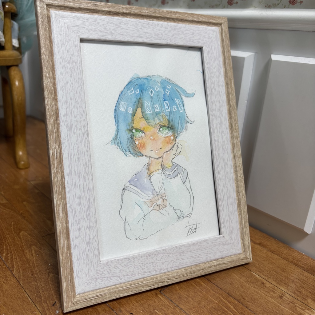 「みてる、ドキドキ。」オリジナル手描き原画 一点物