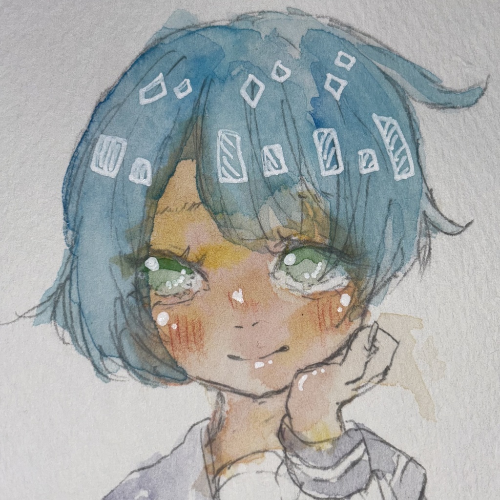 「みてる、ドキドキ。」オリジナル手描き原画 一点物