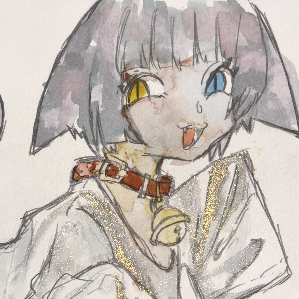 「にゃおん」オリジナル手描き原画イラスト 一点物