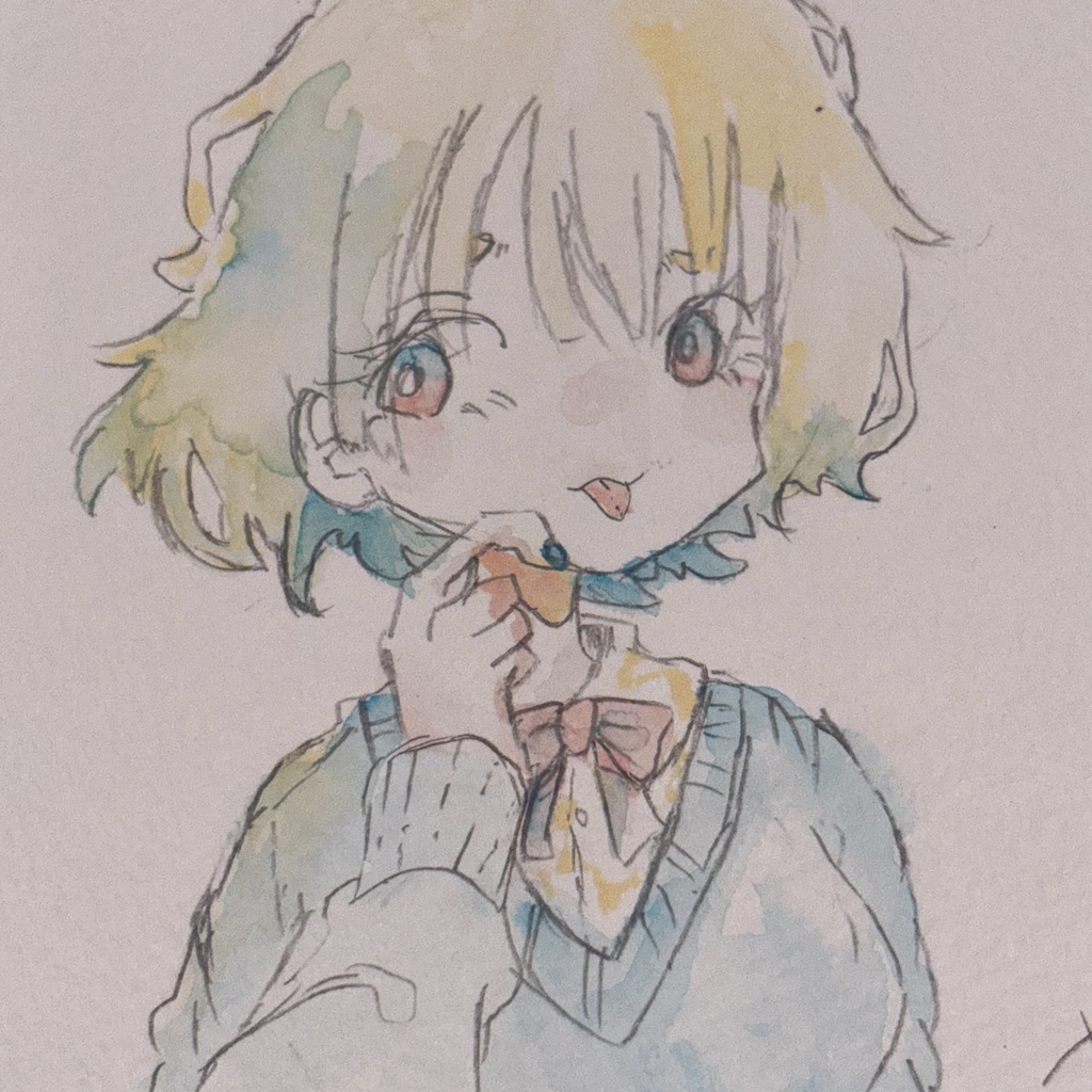 まった? オリジナル手描き原画イラスト 一点物